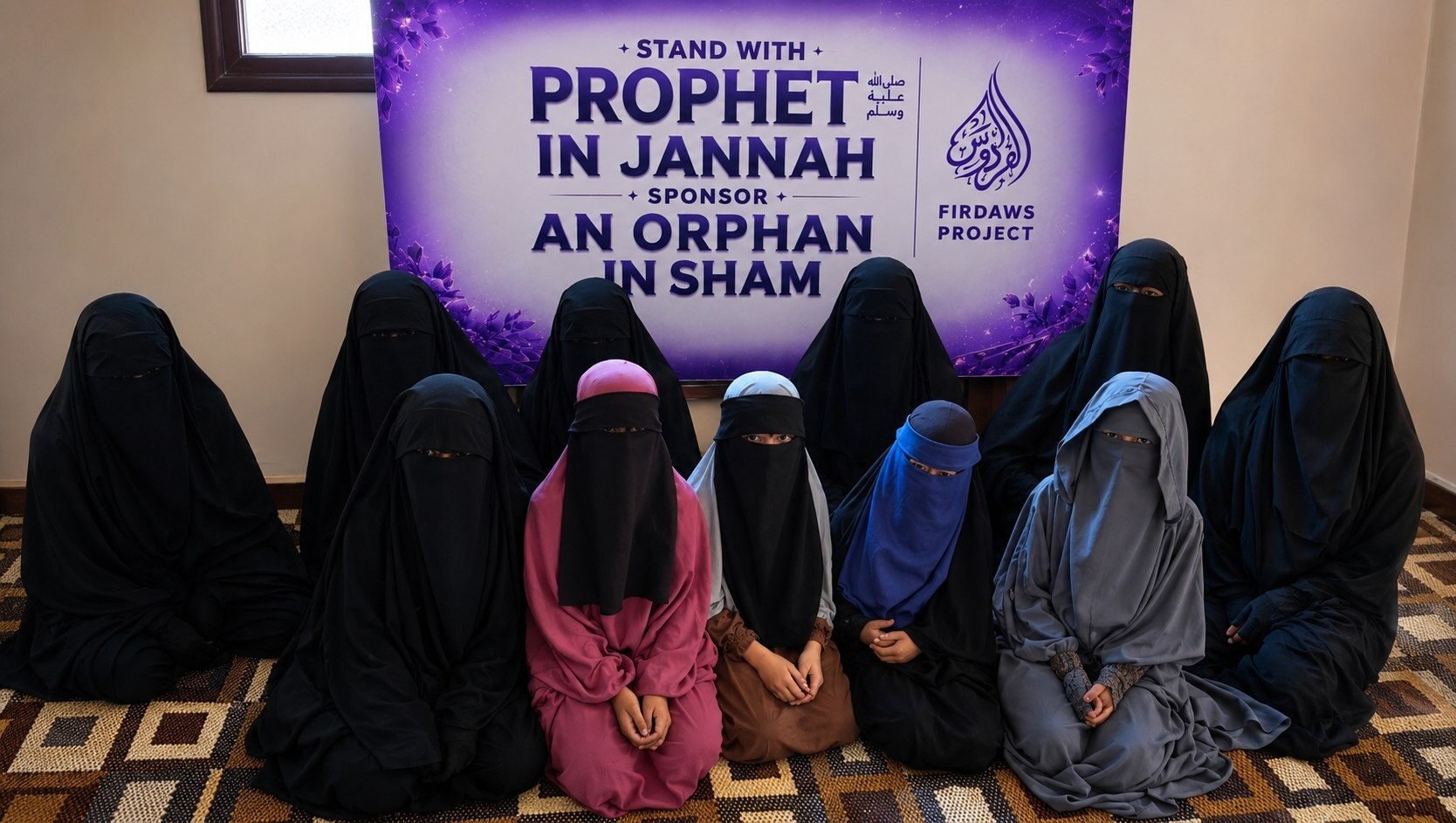 A group of girls receiving support through Firdaws Project
